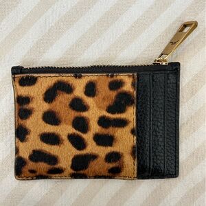 J. Crew Coin & Card case in calf hair